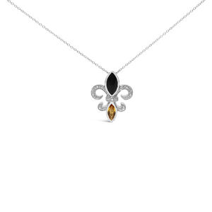 .925 Sterling Silver Marquise Onyx and